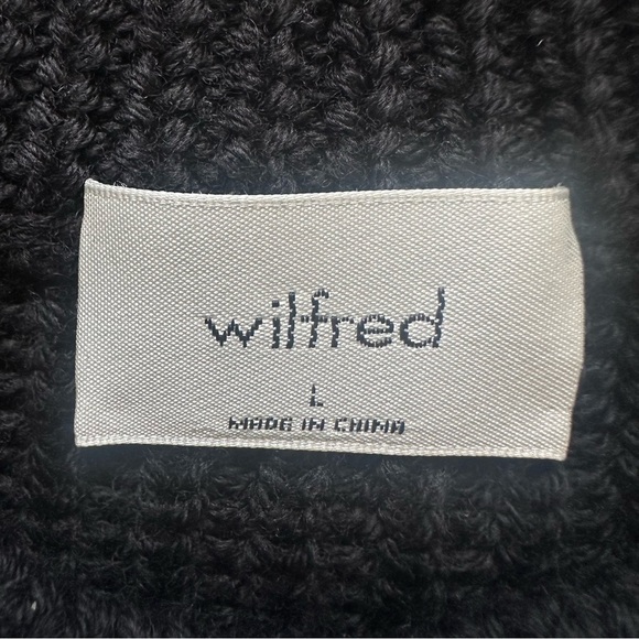 Aritzia Wilfred Dress Requiem 100% Merino Wool Knit Sweater Dress Black L - Picture 7 of 11